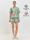 Женская пижама с шортами / Яркое лето