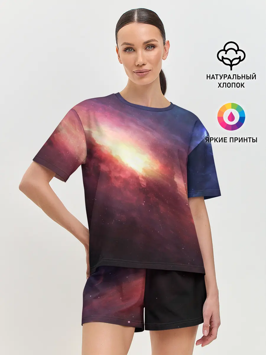 Женская пижама с шортами / Космос