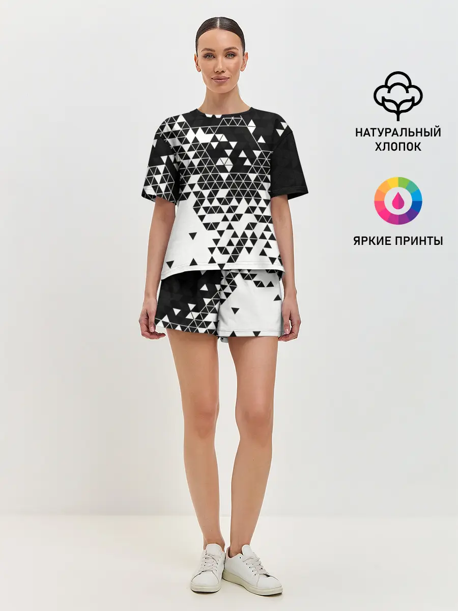 Женская пижама с шортами / Векторные фигуры