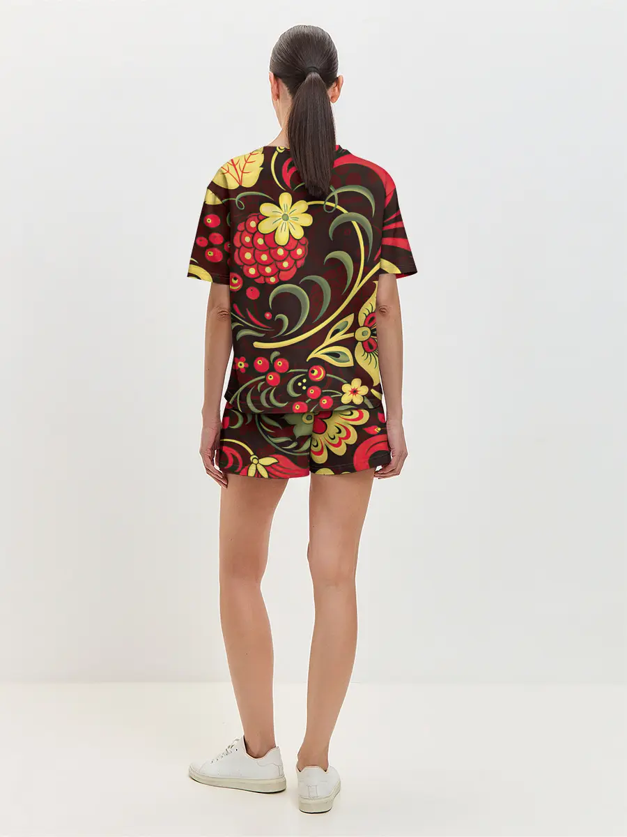 Женская пижама с шортами / Хохлома