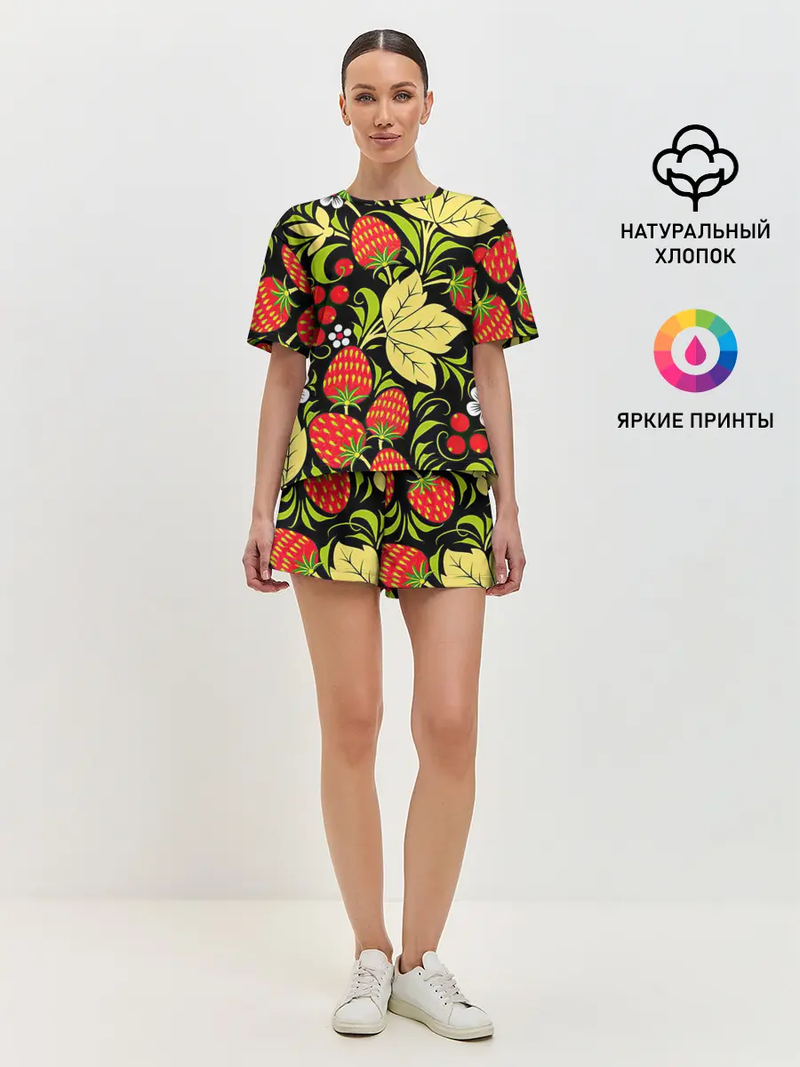 Женская пижама с шортами / Хохлома