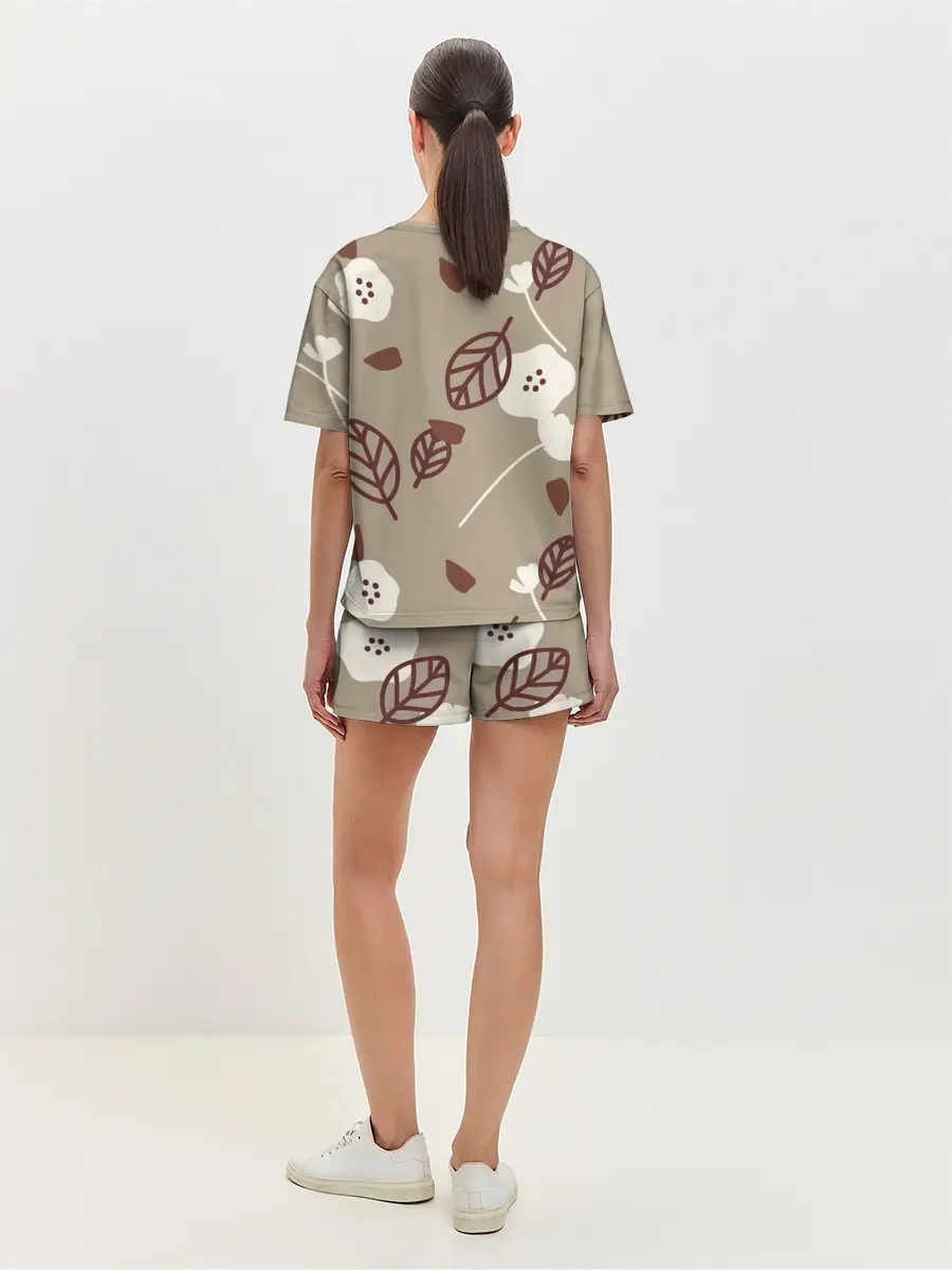 Женская пижама с шортами / Цветочный принт