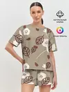 Женская пижама с шортами / Цветочный принт