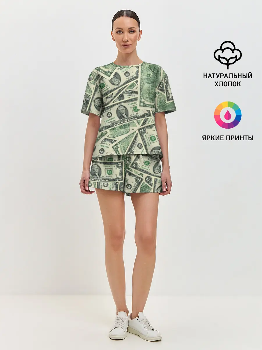 Женская пижама с шортами / Доллар