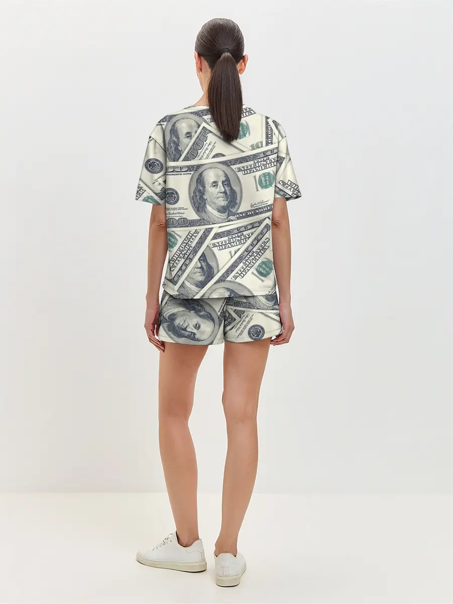 Женская пижама с шортами / Доллары