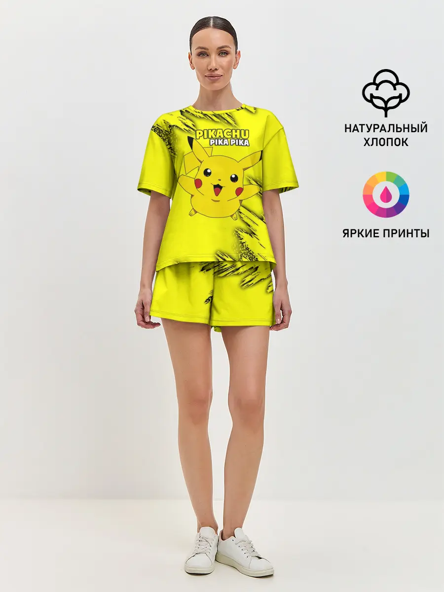 Женская пижама с шортами / Pikachu Pika Pika