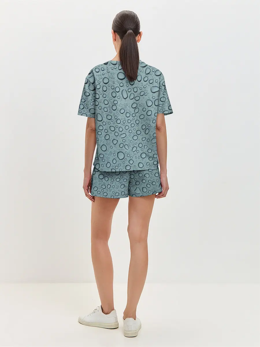 Женская пижама с шортами / Капли.