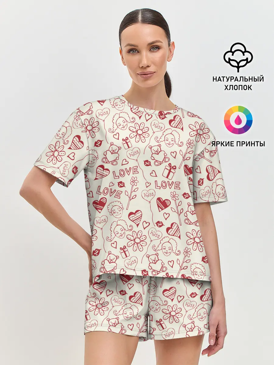 Женская пижама с шортами / Текстура.