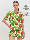 Женская пижама с шортами / Земляника