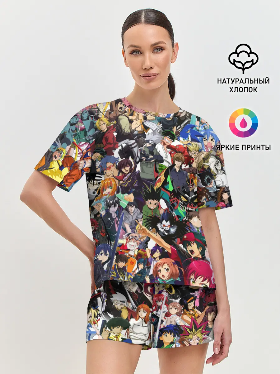 Женская пижама с шортами / ACTION ANIME CHARACTERS!