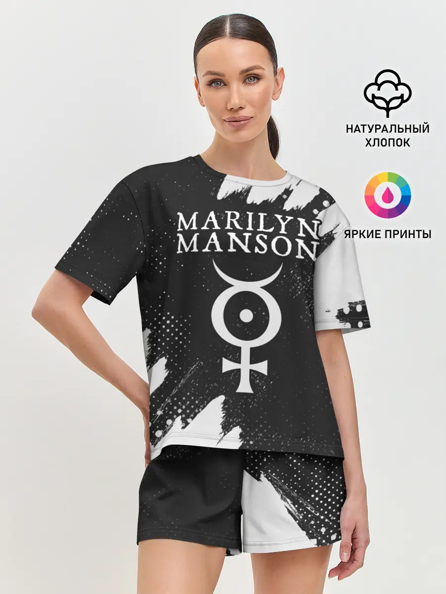 Женская пижама с шортами / MARILYN MANSON / М. МЭНСОН