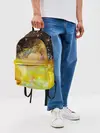 Рюкзак джинсовый / Желтая краска