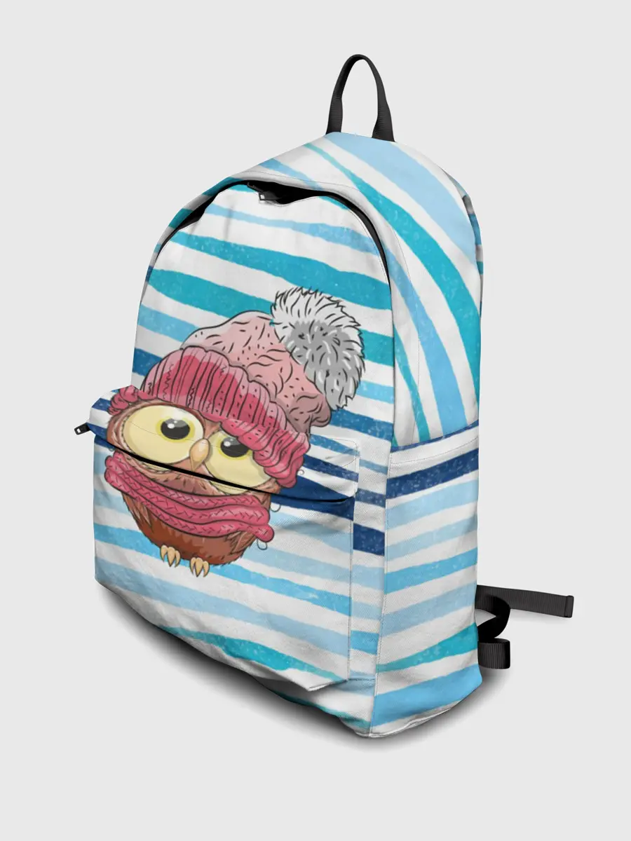 Рюкзак джинсовый / Сова в шапке