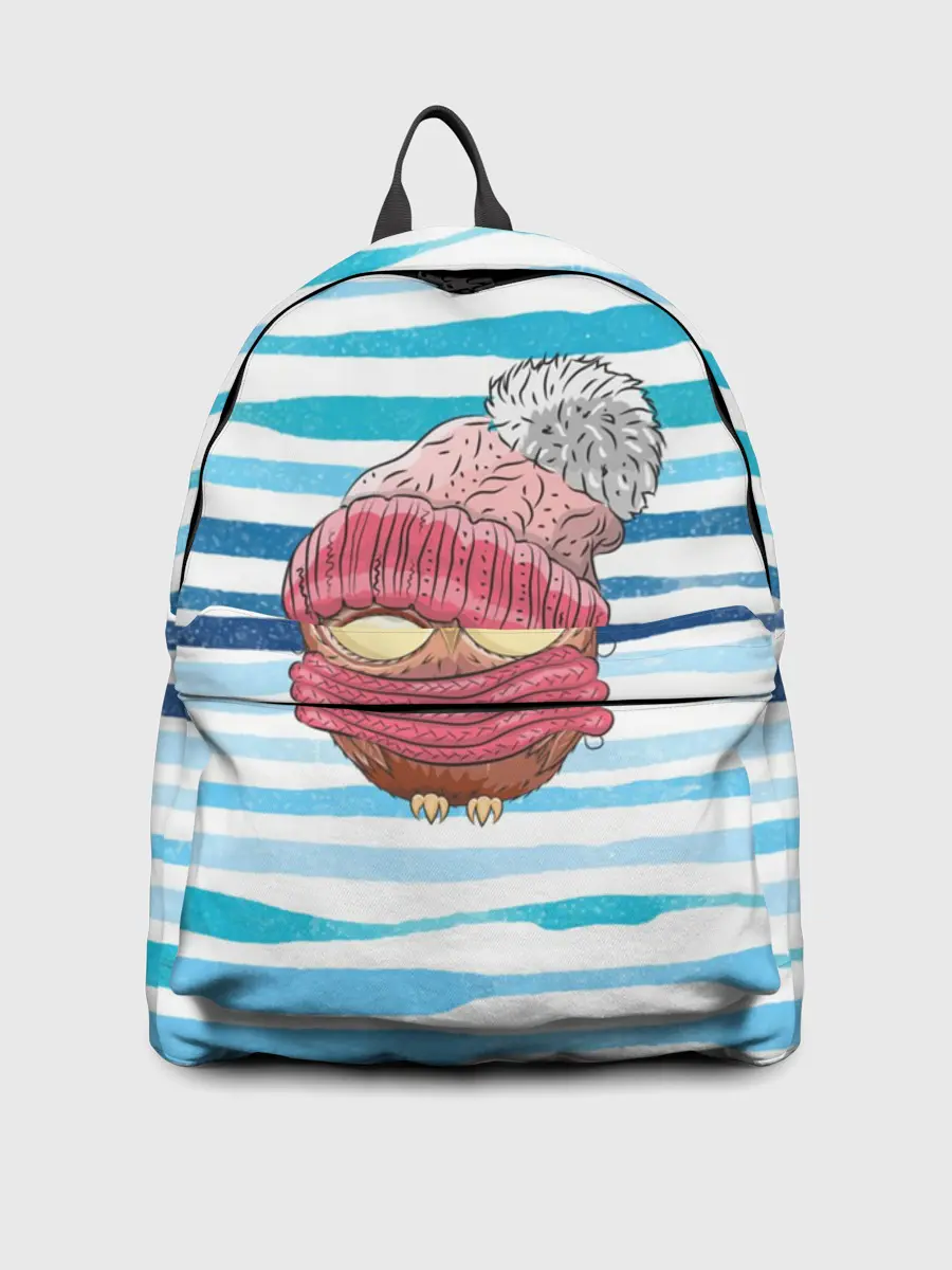 Рюкзак джинсовый / Сова в шапке