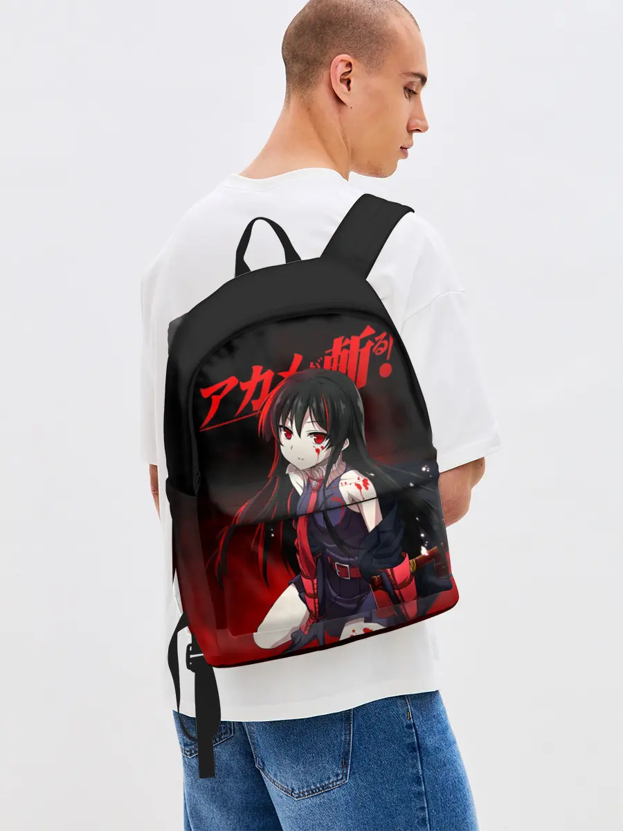 Рюкзак джинсовый / Акаме в красной дымке