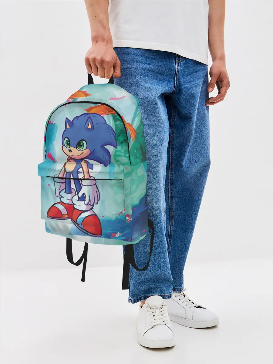 Рюкзак джинсовый / Ежик Соник