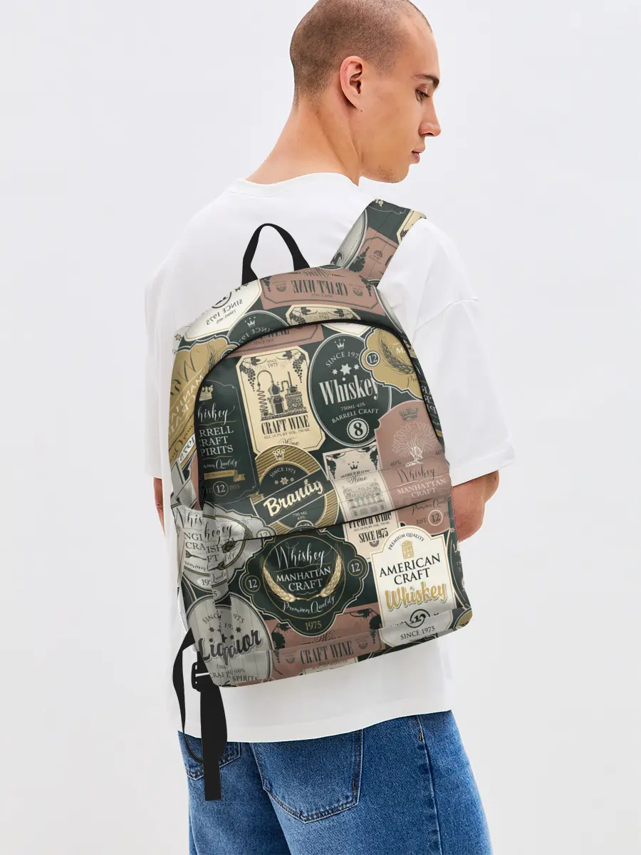 Рюкзак джинсовый / Этикетки мира Виски