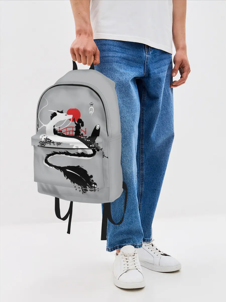 Рюкзак джинсовый / Тихиро гладит Хаку