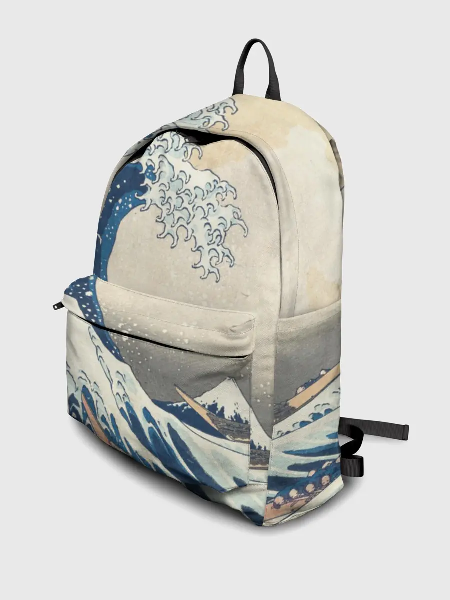 Рюкзак джинсовый / Большая волна в Канагаве