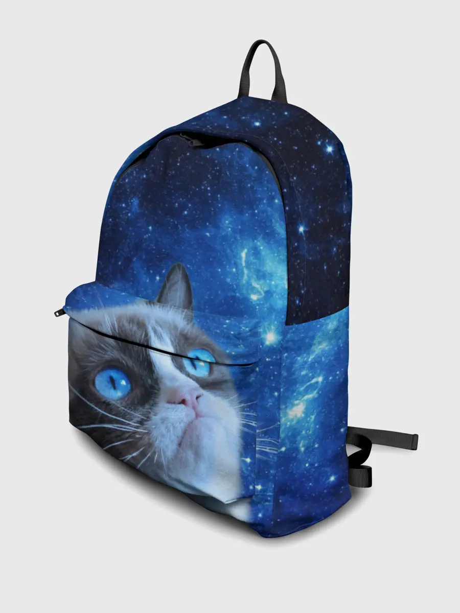 Рюкзак джинсовый / Сердитый кот в космосе