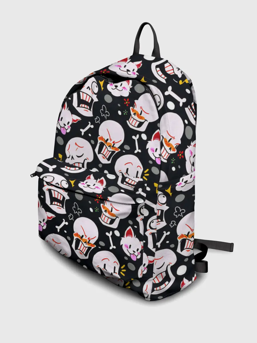 Рюкзак джинсовый / Черепа и Котики