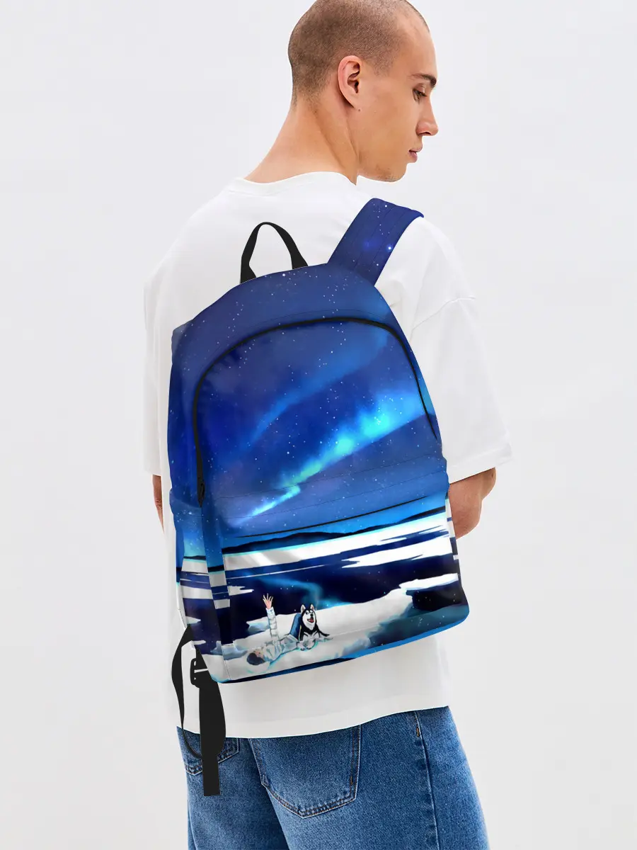 Рюкзак джинсовый / Мальчик и Хаски