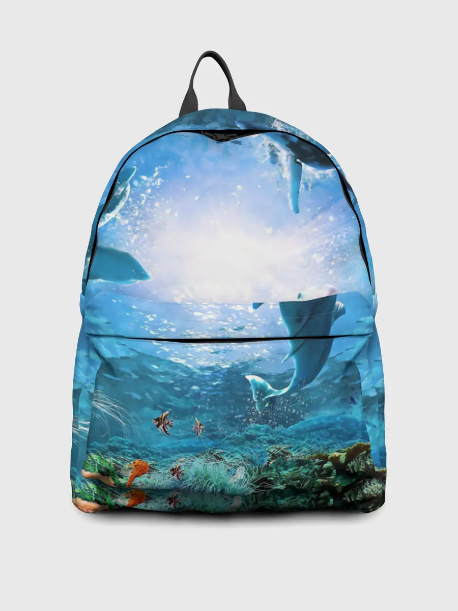 Рюкзак джинсовый / Дельфины