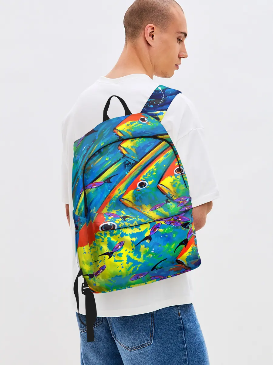 Рюкзак джинсовый / Рыбы