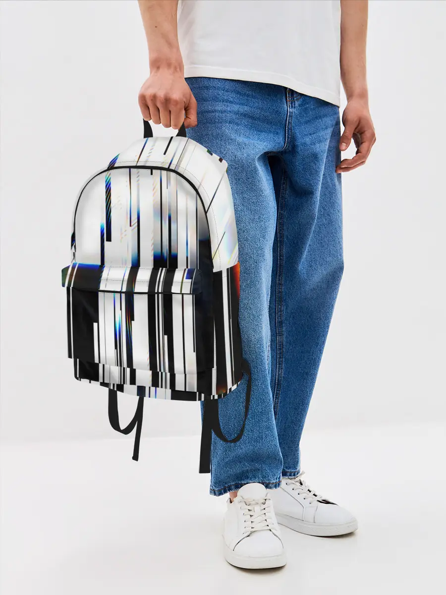 Рюкзак джинсовый / Абстракция Глитч