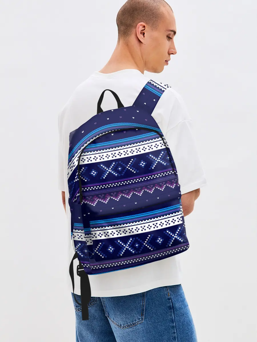 Рюкзак джинсовый / Яркий узор 2
