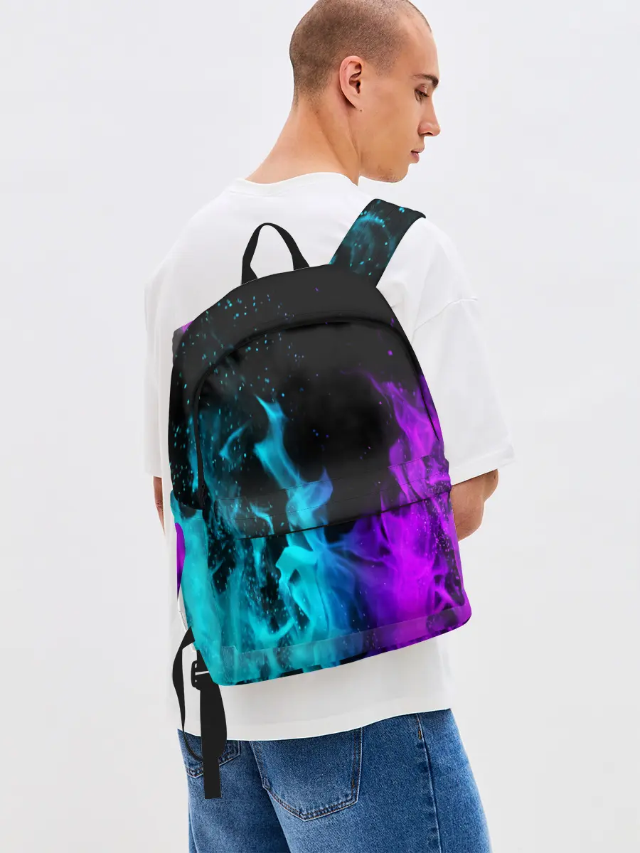 Рюкзак джинсовый / ПЛАМЯ | НЕОНОВЫЙ ОГОНЬ