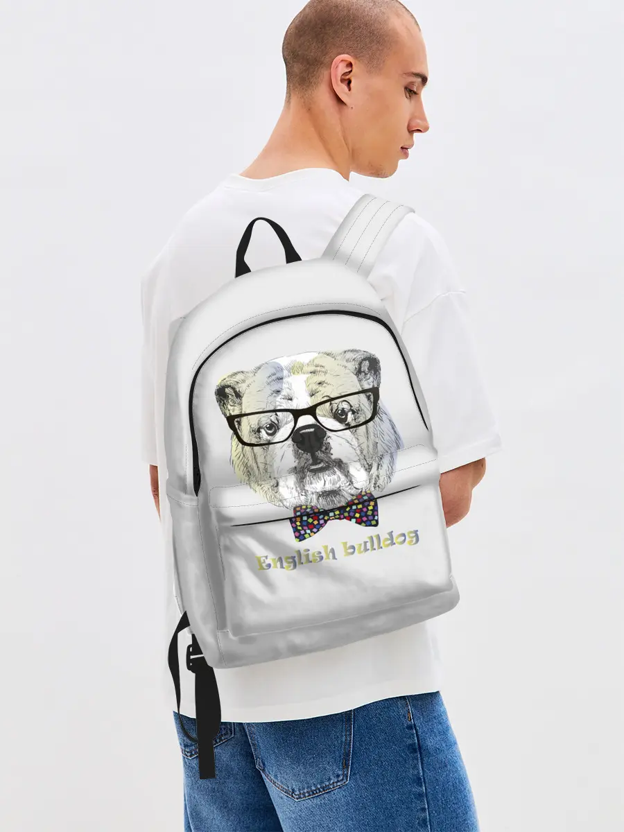 Рюкзак джинсовый / Английский бульдог