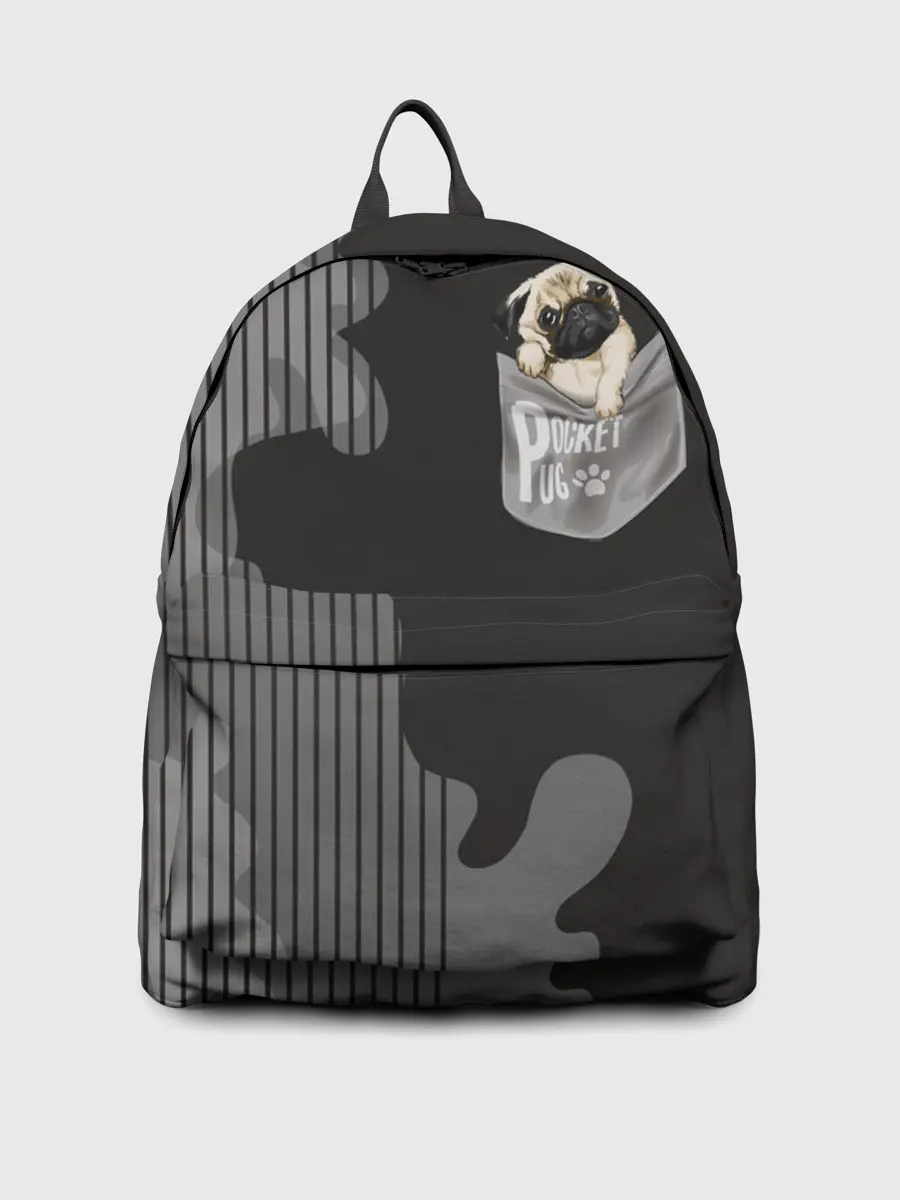 Рюкзак джинсовый / Мопс в кармане