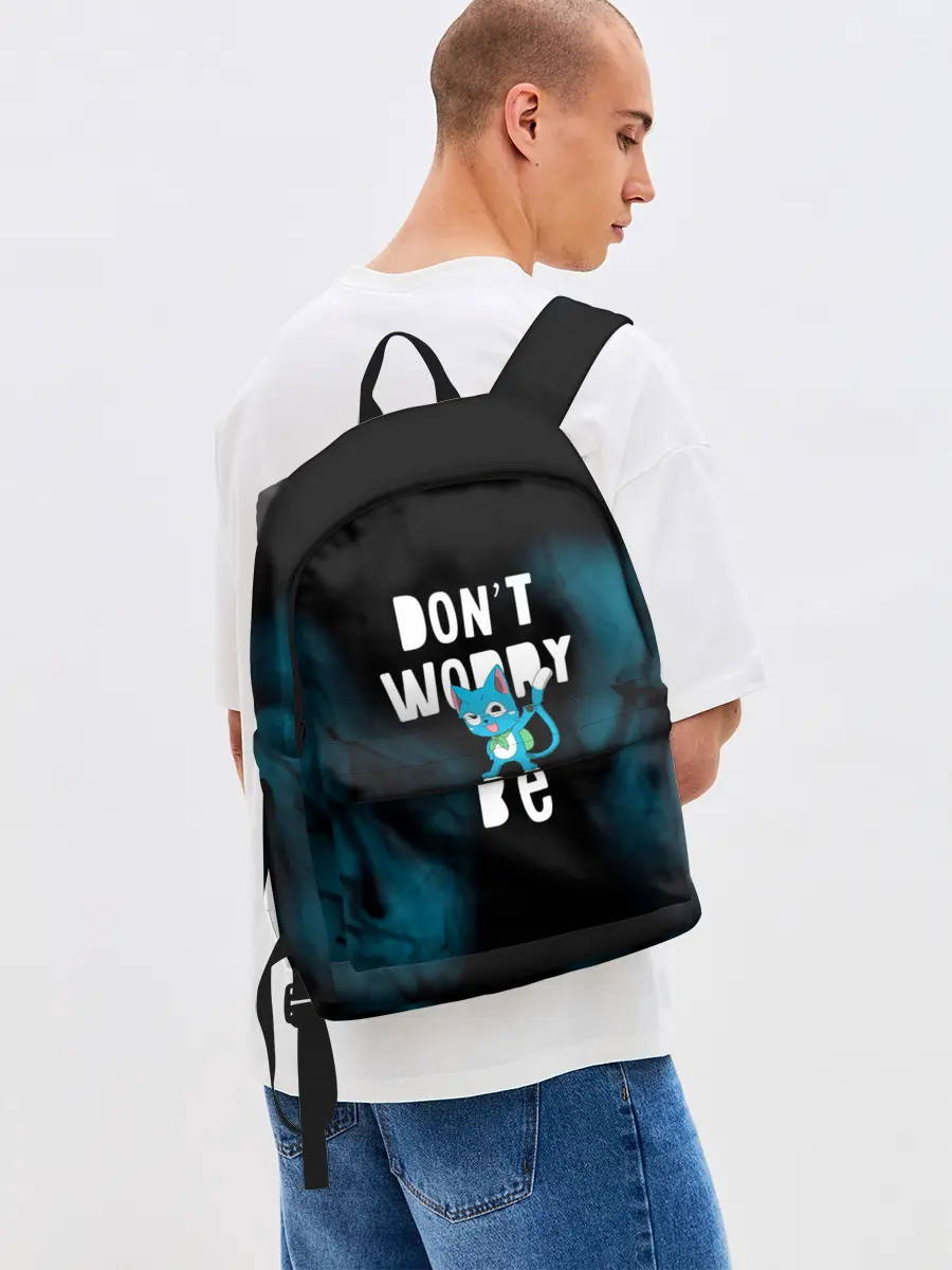 Рюкзак джинсовый / Не волнуйся, будь Хэппи