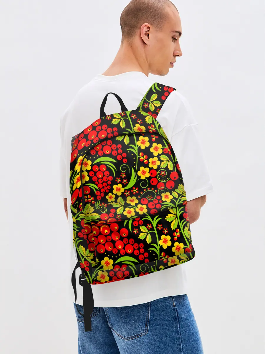 Рюкзак джинсовый / Хохлома