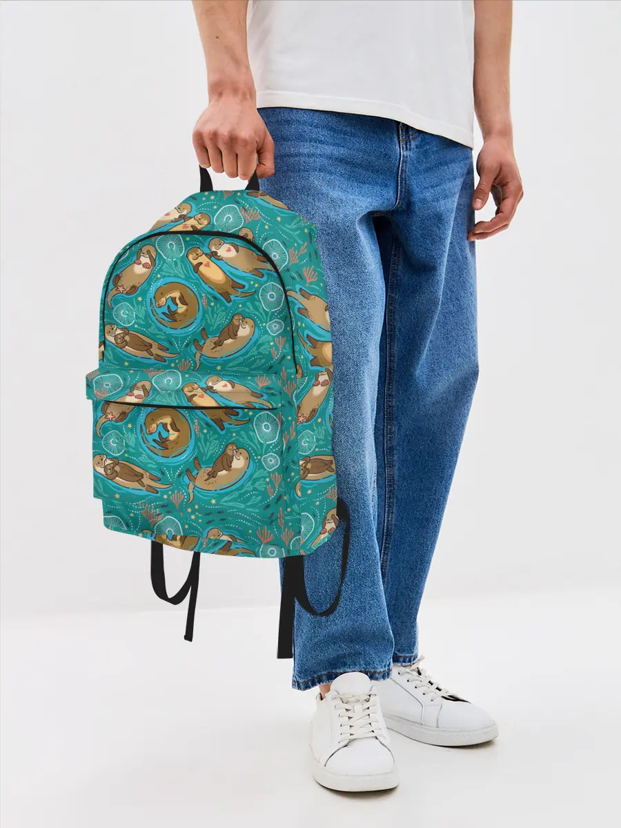 Рюкзак джинсовый / Весёлые выдры