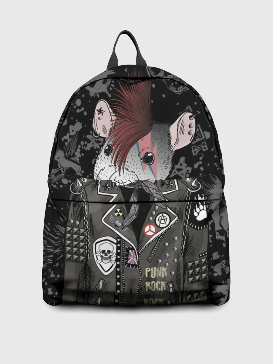 Рюкзак джинсовый / Крыса в косухе