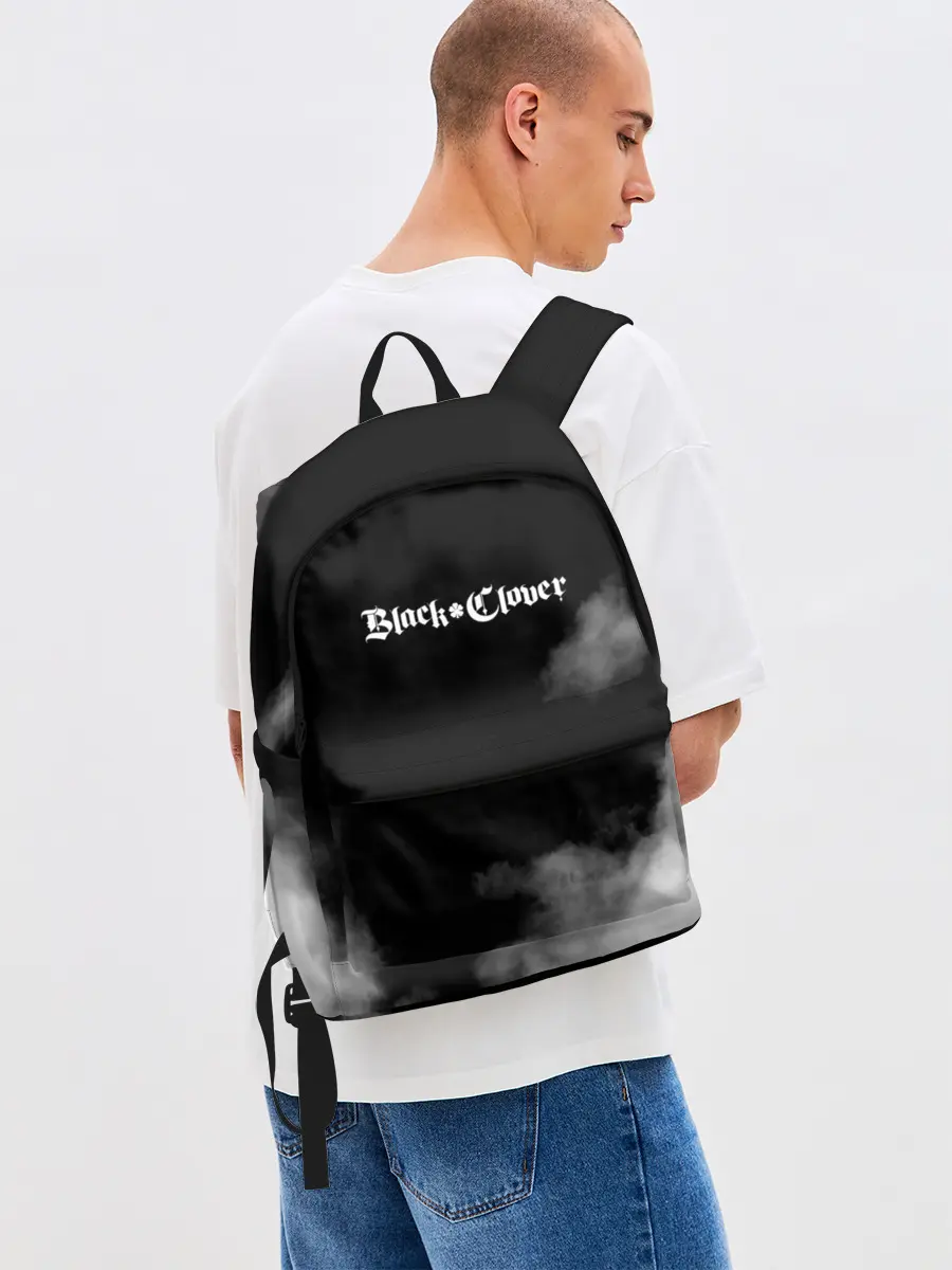 Рюкзак джинсовый / Логотип Черного Клевера в дымке