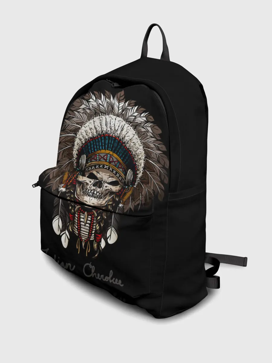 Рюкзак джинсовый / Череп с роучем