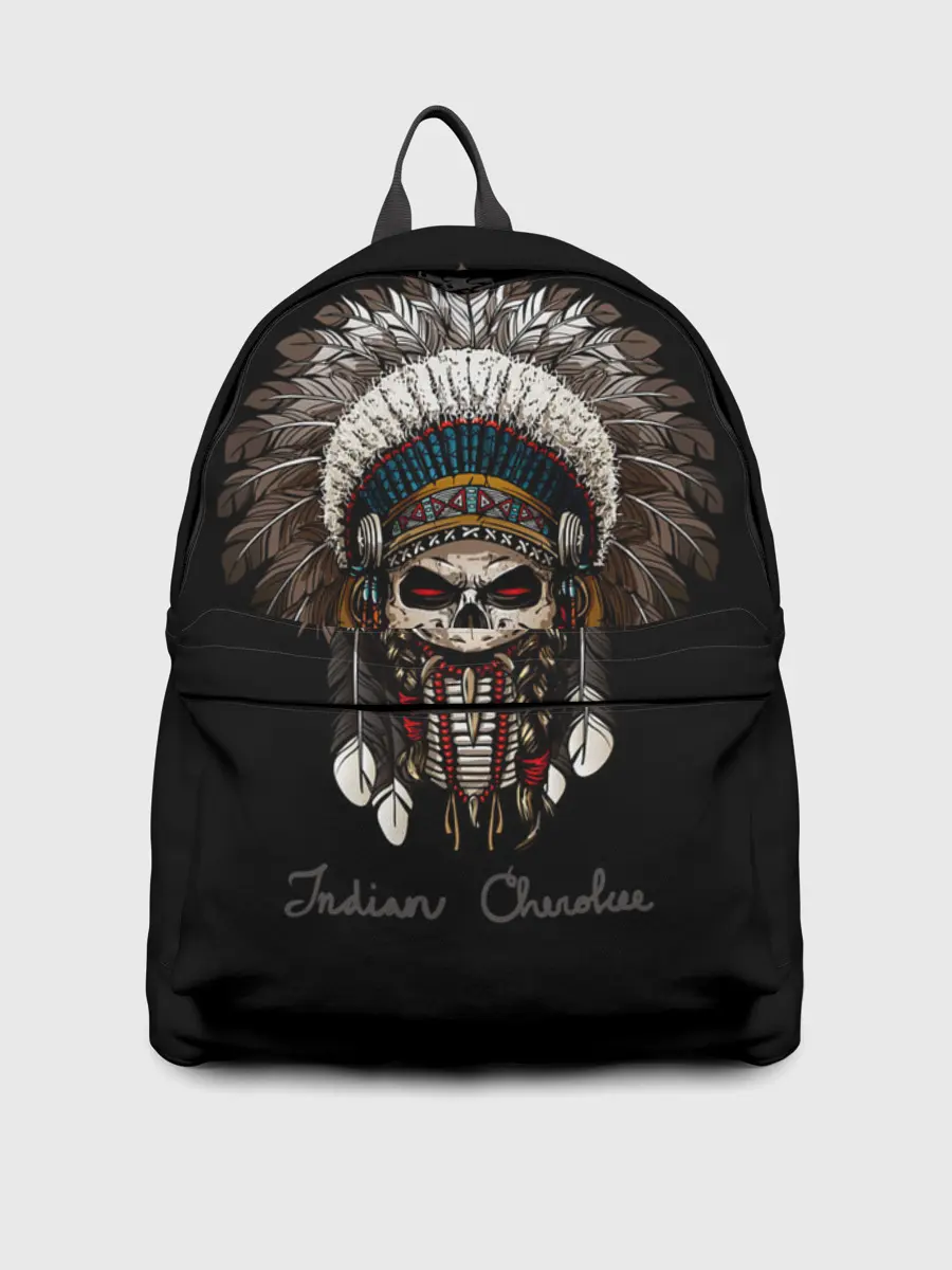 Рюкзак джинсовый / Череп с роучем