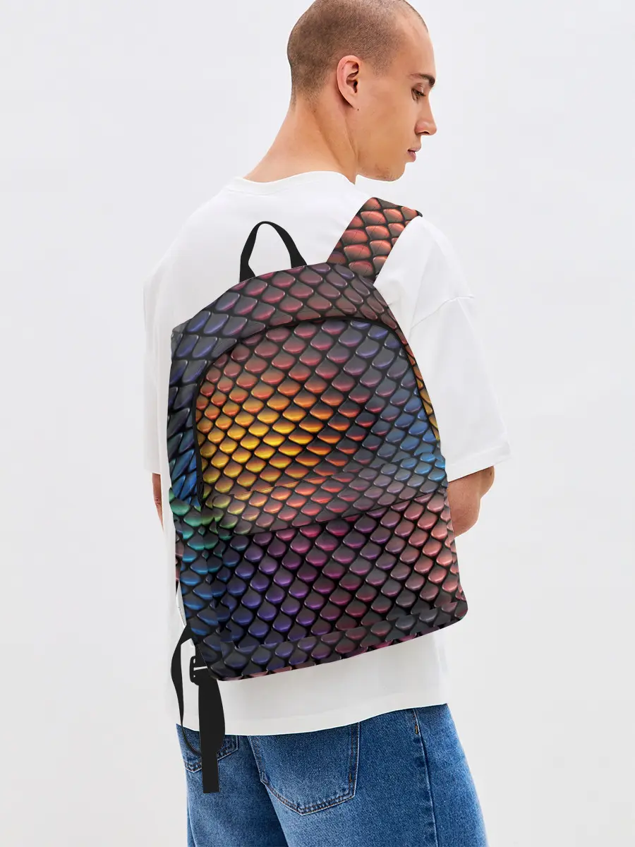 Рюкзак джинсовый / Радужная чешуя