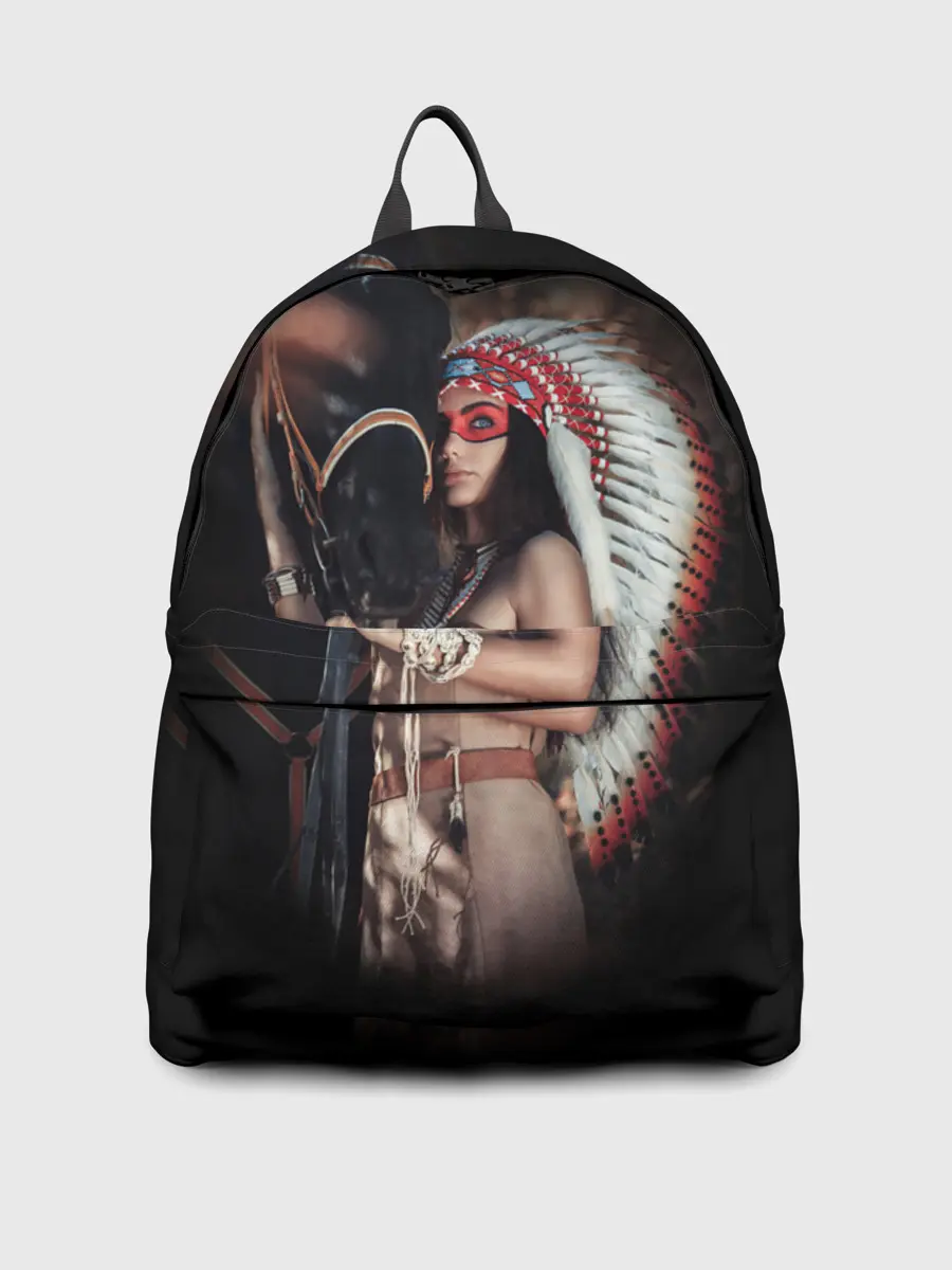 Рюкзак джинсовый / Девушка с лошадью