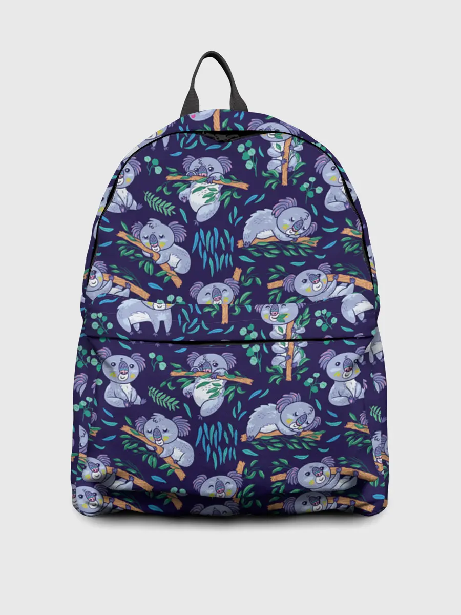 Рюкзак джинсовый / Фиолетовые коалы