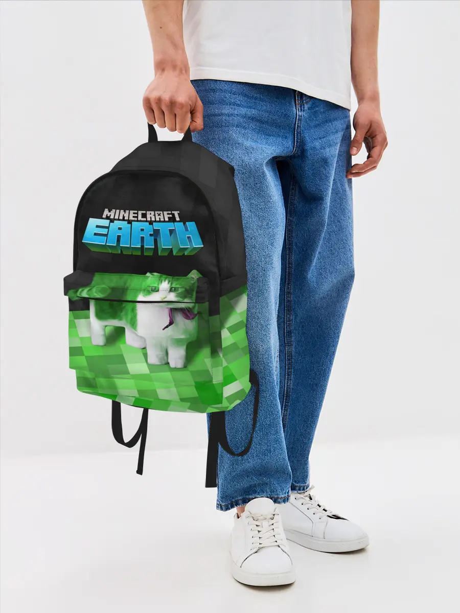 Рюкзак джинсовый / Minecraft EARTH - Котик