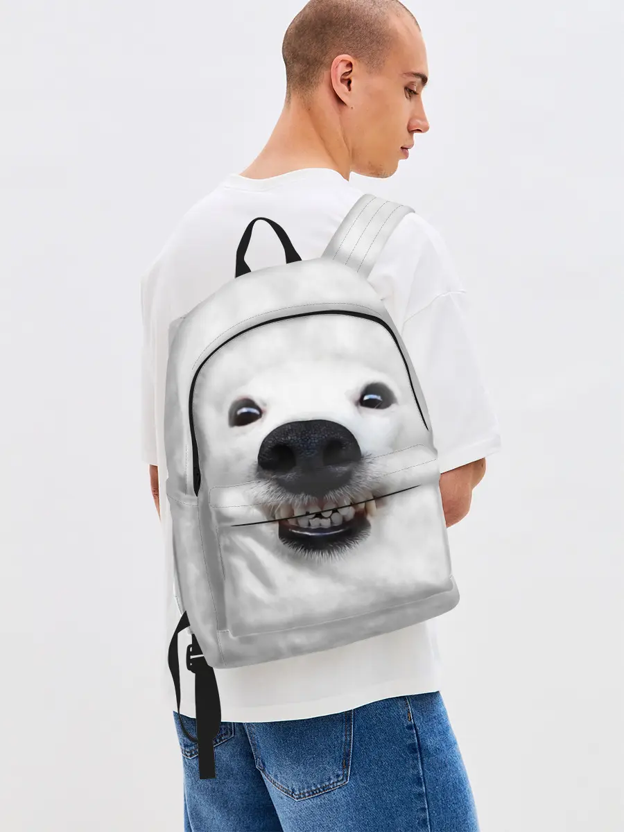 Рюкзак джинсовый / Собака - улыбака