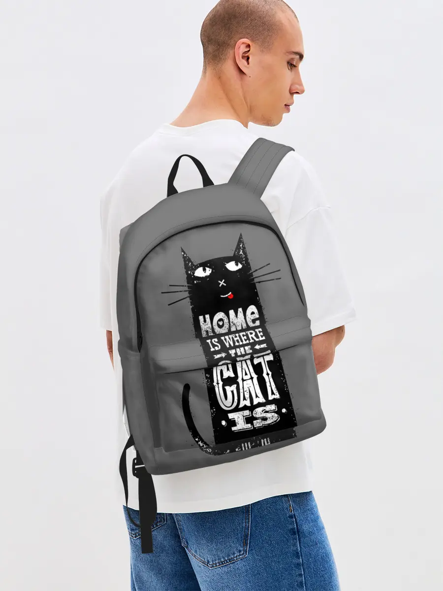 Рюкзак джинсовый / Дом там, где твой кот