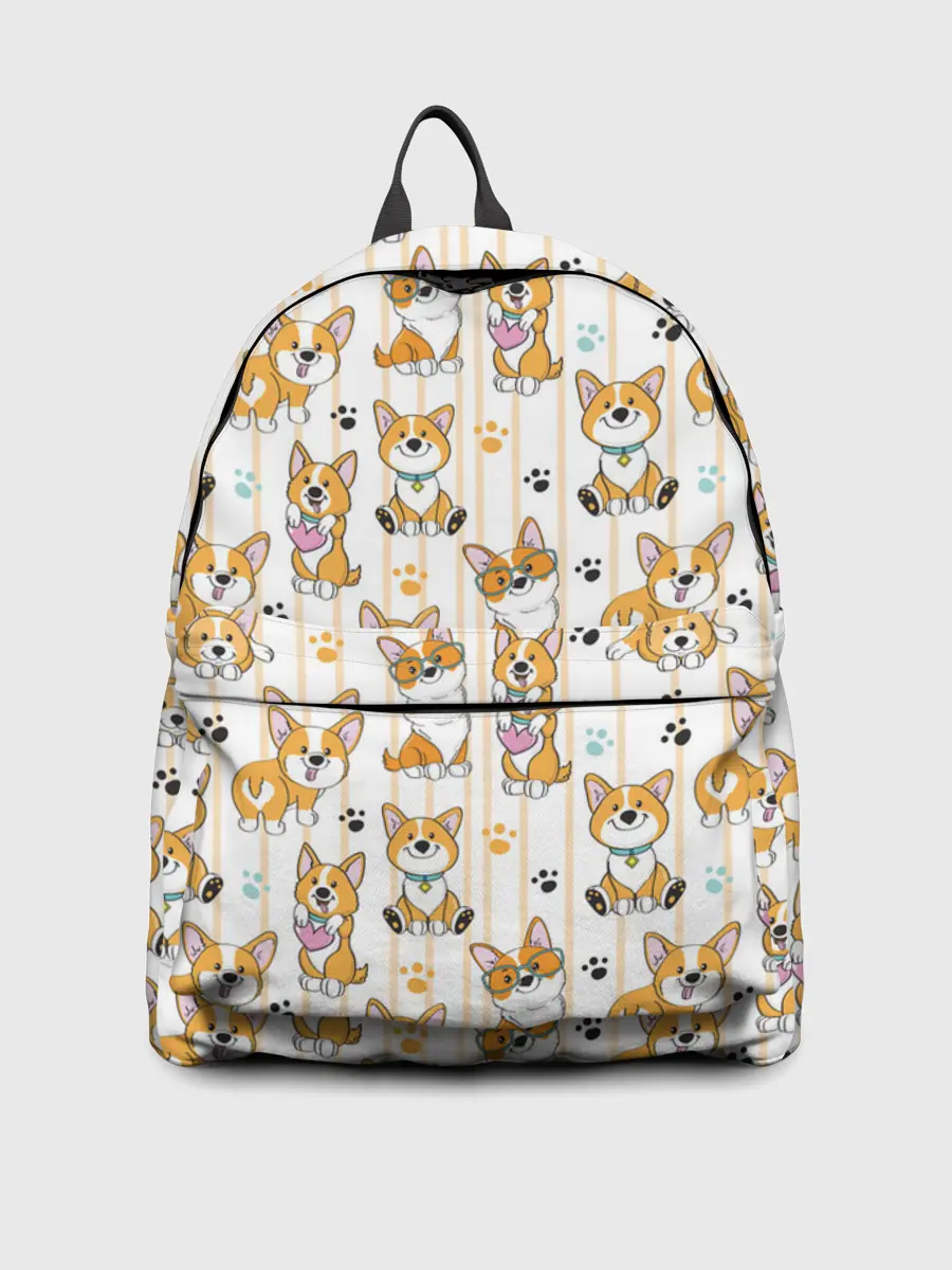 Рюкзак джинсовый / Вельш корги пемброк