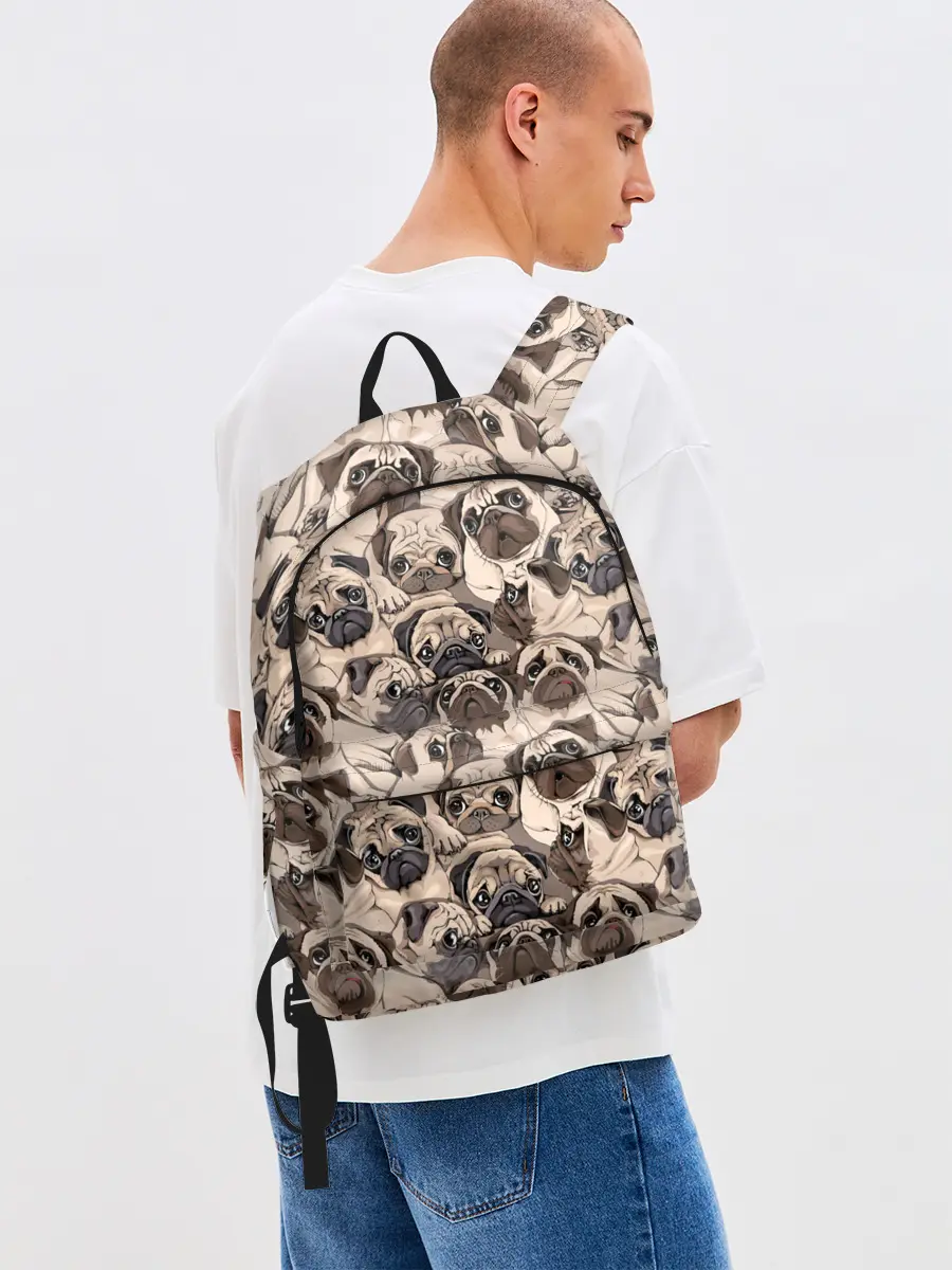 Рюкзак джинсовый / Мопсы