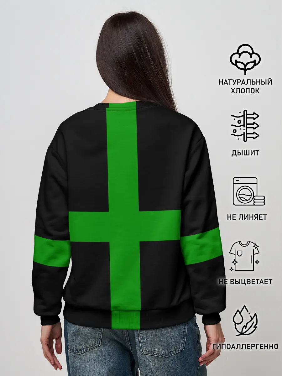 Женский свитшот / Hollywood Undead заеленный крест