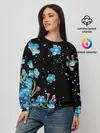 Женский свитшот / Букет голубых цветов